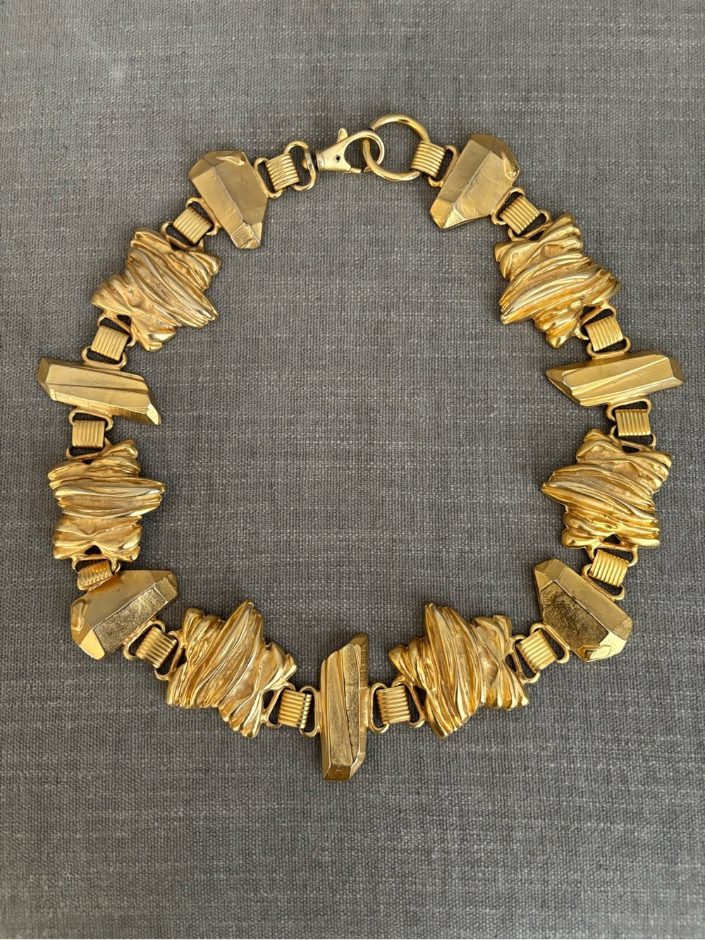 Gold-Tone Statement Necklace - Elegant Chunky Link Design